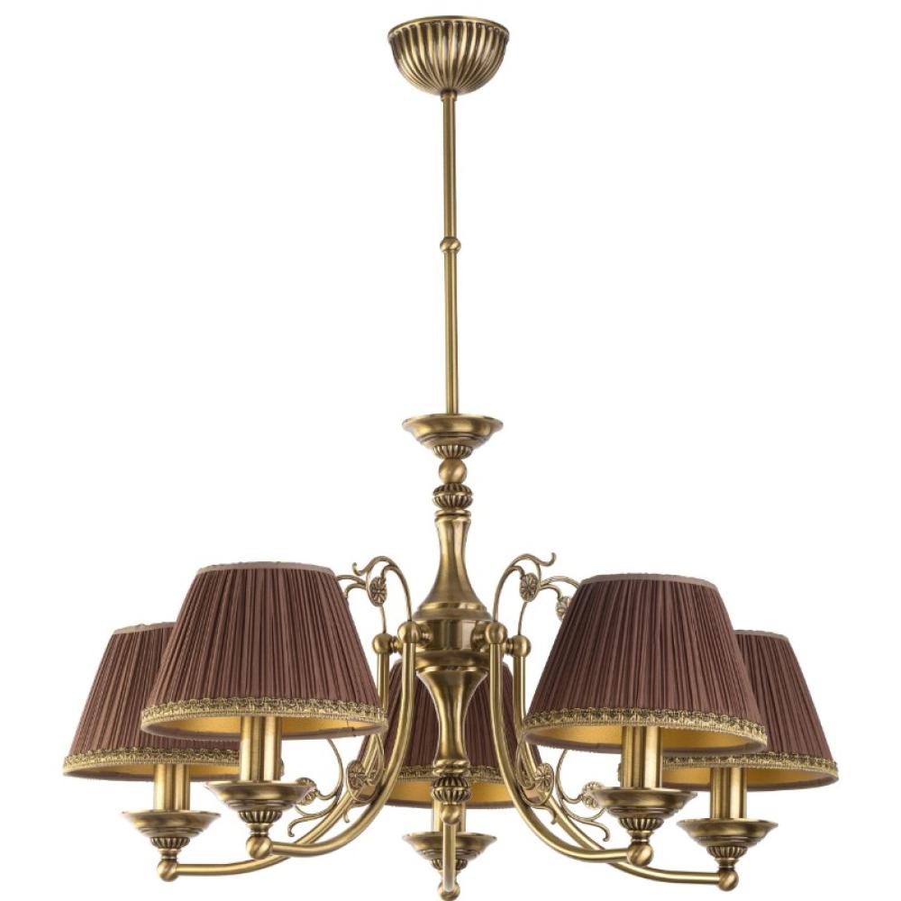 klasicky antik bronz luster zlata hneda textil plisovany tienidlo luxus vily zamok elegantne obcianske lampa osvetlenie.jpg